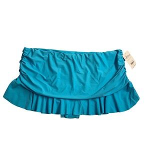 Catalina Turquoise Ruched Swim Skirt Plus Size 3X 22W 24W‎